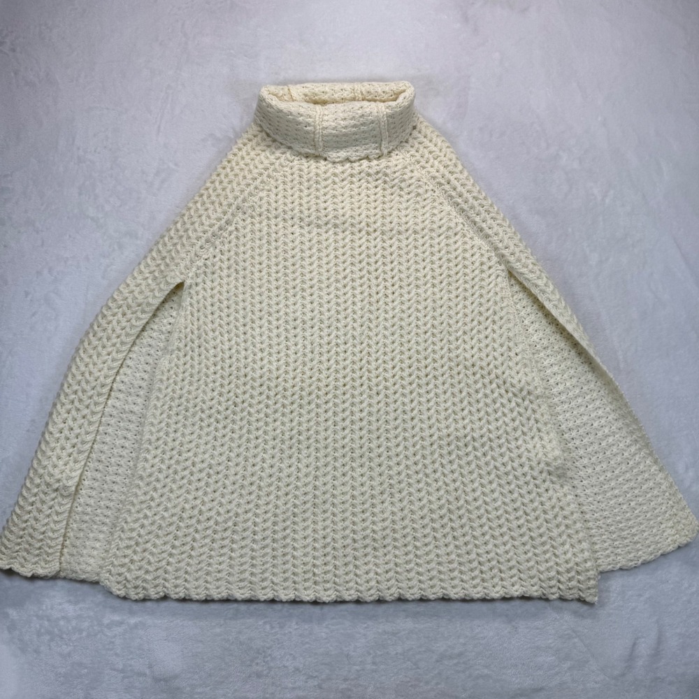 Anthropologie‎ Cape bell sleeve Poncho Turtleneck Knit Pullover Sweater One Size